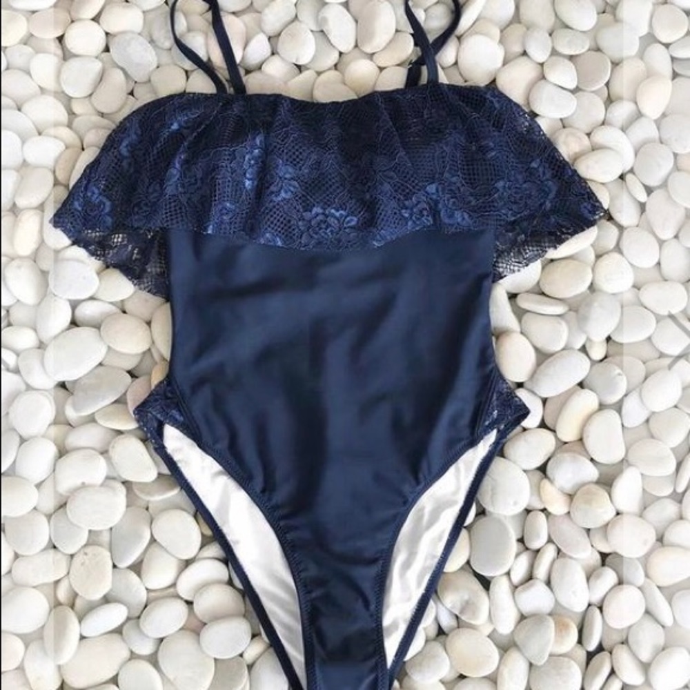 Cupshe One Piece Navy Bathing Suit